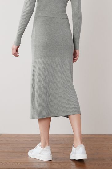 Grey ribbed discount skirt co ord