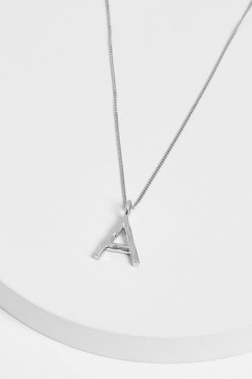Small initial online necklace silver