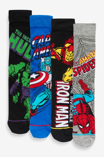 Marvel Pattern 4 Pack License Socks