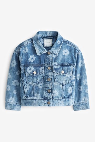 All over shop print denim jacket