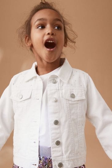 Buy KIDS ONLY White Solid Denim Jacket for Girls Clothing Online @ Tata CLiQ