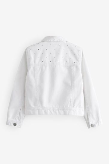 White Diamante Denim Western Jacket 3 16yrs