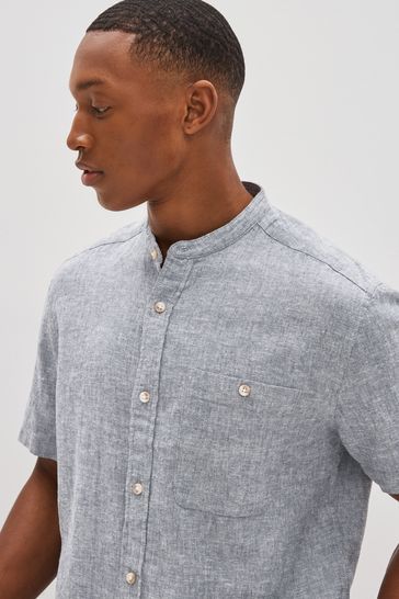 Band collar 2025 oxford shirt