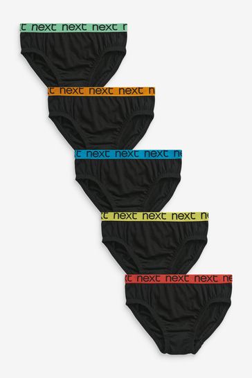 Pack de 5 calzoncillos negros con cinturilla Jacquard (1,5-16 años)