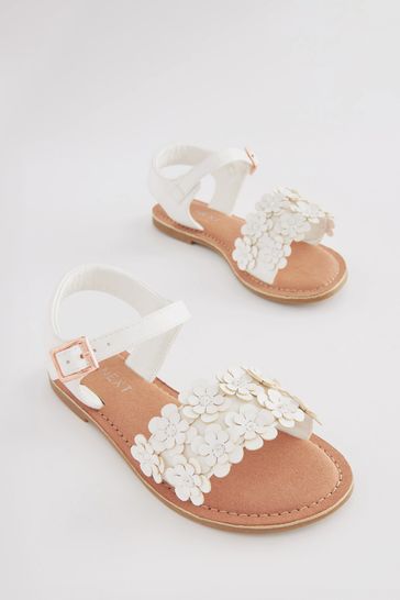 White flower sales sandals womens