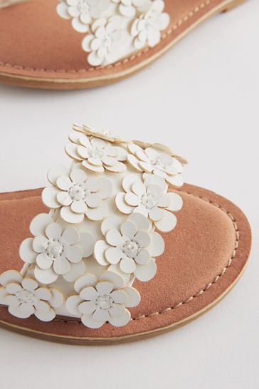 White floral sandals store