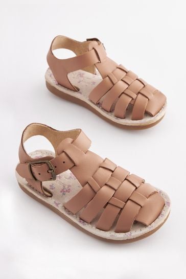 Buy Tan Brown Standard Fit F Fisherman Leather Sandals from Next Luxembourg