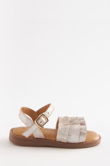 Flat discount ruffle sandals