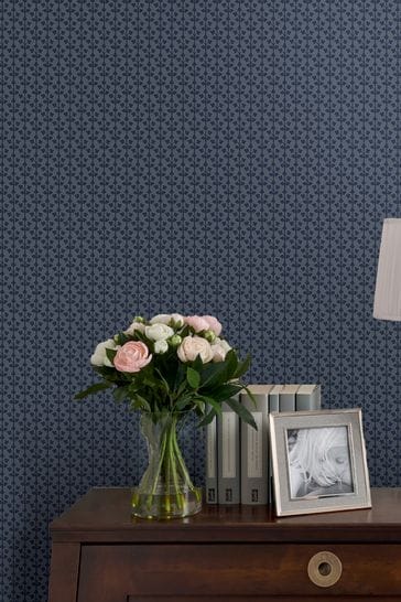 Laura Ashley Midnight Seaham Wallpaper