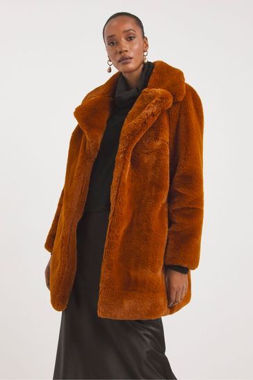 Buy JD Williams Brown Faux Fur Coat from Next Poland