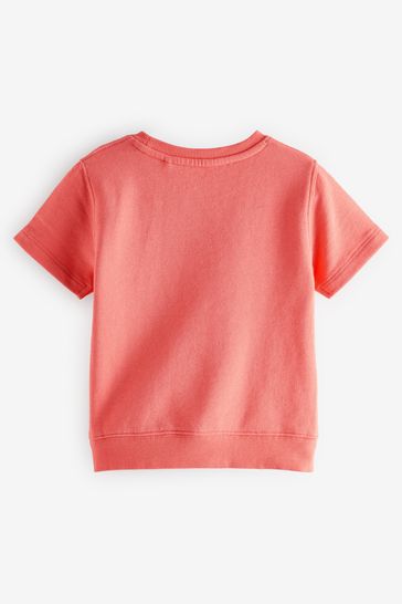 Coral red outlet t shirt