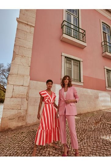 Phase Eight Lottie Red Stripe Maxi Summer Dress