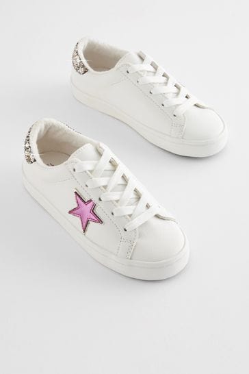 White trainers with stars on them hot sale