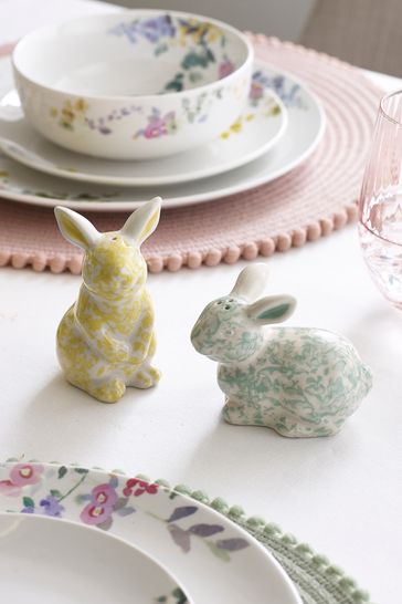 Set of 2 Multi Josie Bunny Rabbit Salt and Pepper Shaker