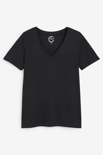 Black v shop neck t shirts