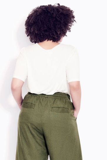 Evans cropped linen trousers new arrivals