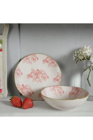 Sophie Allport Natural Strawberries Stoneware Side Plate