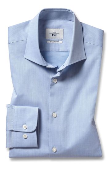 Moss Blue Tailored Fit Egyptian Cotton Twill Shirt