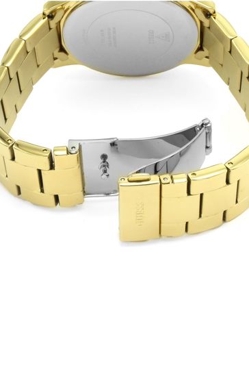 Guess solar watch gold deals