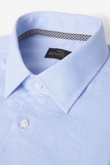 Blue shirt on sale white collar next