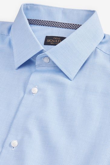 Blue shirt white outlet collar next