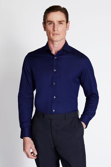 MOSS Tailored Fit Midnight Single Cuff Alfeo Dobby Shirt