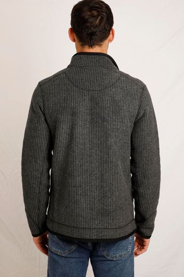 Buy Weird Fish Black Rossten Recycled Full Zip Grid Fleece from