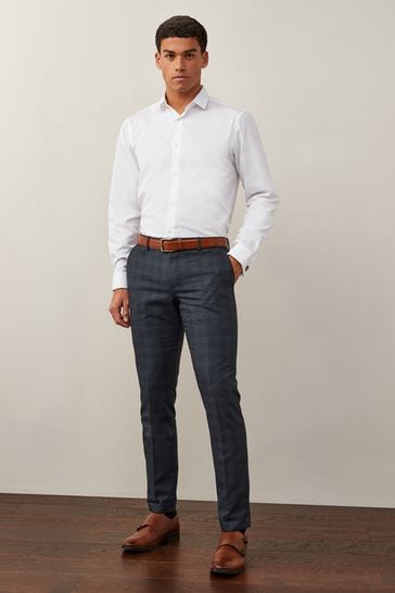 White double cuff hot sale tailored fit shirt
