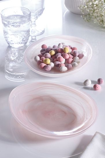 Pink Easter Glass Serve Bowl