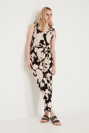 M Co Black Paisley Print Jumpsuit