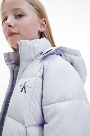 Buy Calvin Klein Jeans Purple Short Quilted Puffer Jacket from Next Latvia