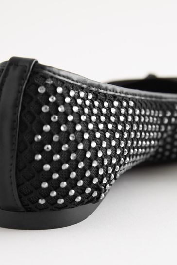 Black sparkly deals flat shoes