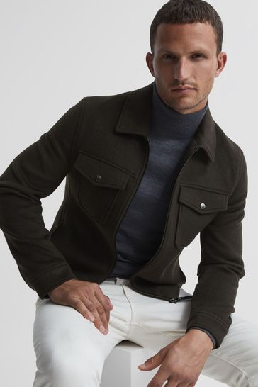 Wool trucker jacket mens sales