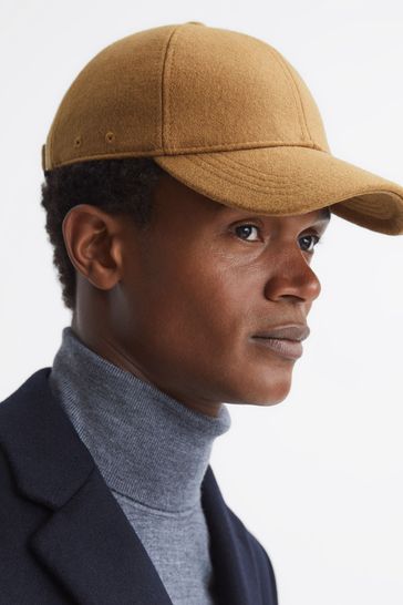 Buy Reiss Caramel Ashby Wool Blend Baseball Cap from Next Luxembourg