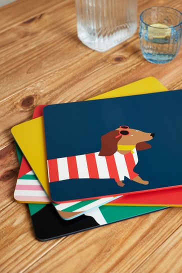 Joules Set of 4 Multi Dog Cork Back Placemats