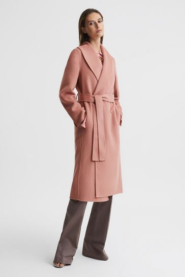Buy Reiss Pink Freja Shawl Collar Blindseam Long Coat from Next