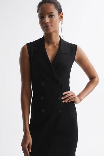 Buy Reiss Black Milena Sleeveless Knitted Tux Dress from Next