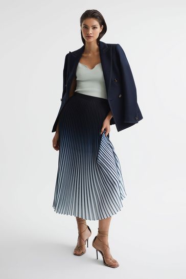 Pleated midi skirt reiss online