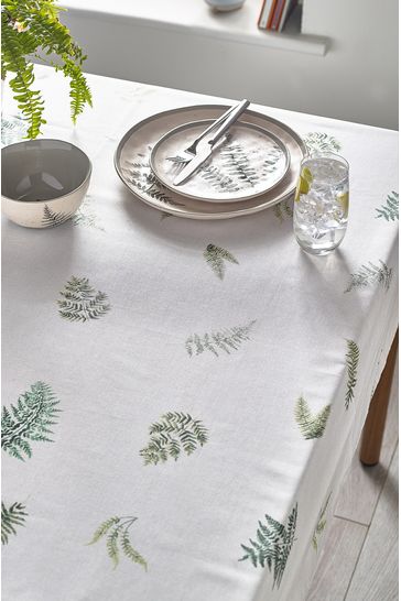 Natural Fern Leaf Wipe Clean Tablecloth