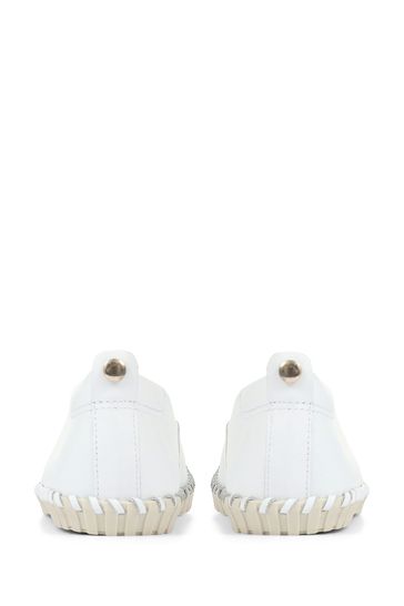 white leather ballet pumps