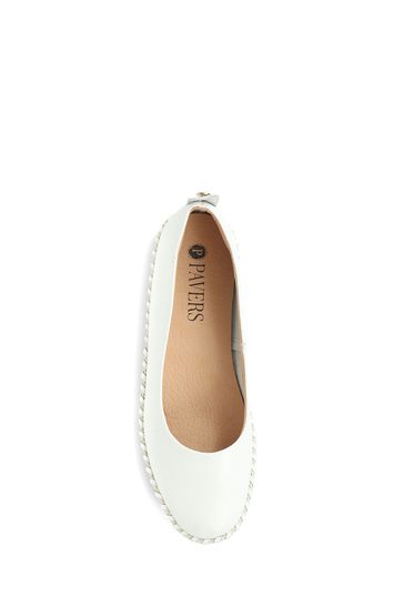 White leather top ballet pumps