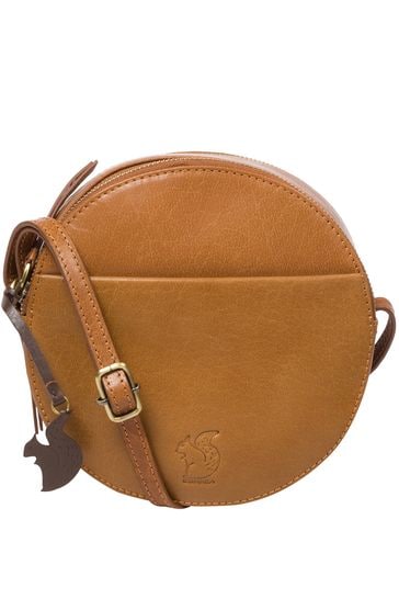 Conkca Plum Leather Cross-Body Bag