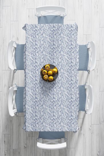 Le Chateau Textiles Blue Botany Wipe Clean Tablecloth