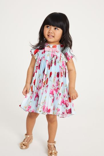 Buy Baker by Ted Baker Blue Pleated Dress from Next Luxembourg