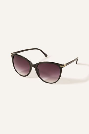 Monsoon Black Diamante Trim Easy Cateye Sunglasses