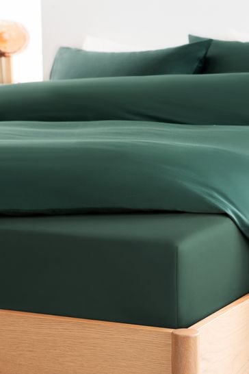 Bottle Green Collection Luxe 400 Thread Count Deep Fitted 100% Egyptian Cotton Sateen Deep Fitted Sheet