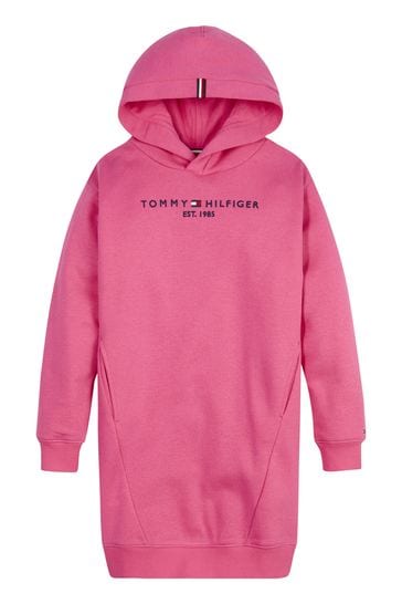 Tommy Hilfiger Pink Essential Hoodie Sweat Dress
