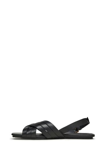 Black sandals with gold buckle deals