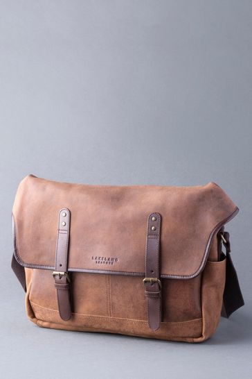 Lakeland Leather Brown Hawksdale Leather Messenger Bag