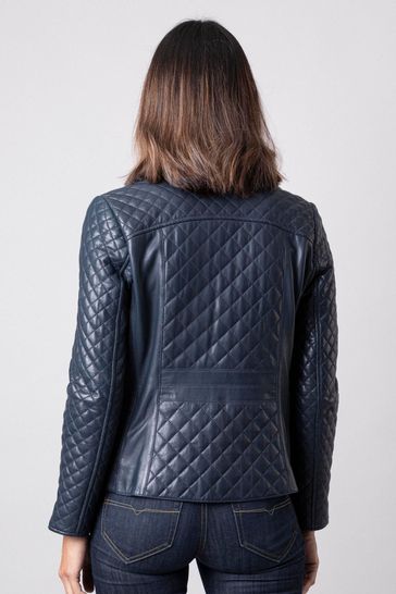 Blue and 2025 black leather jacket